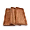 NIRMAN Acacia Wood Rectangular Serving Platters, Set of 3