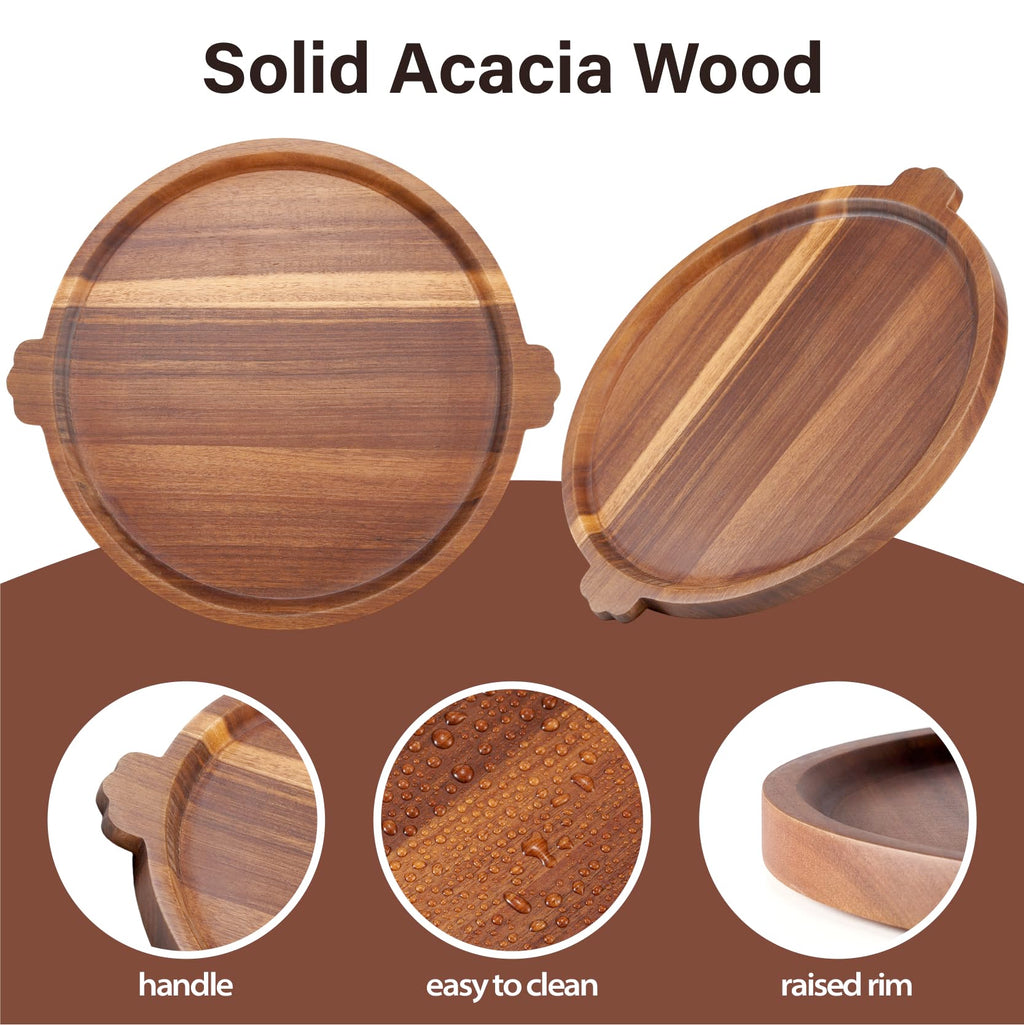 13-Inch Round Wood Charcuterie Board & Serving Tray