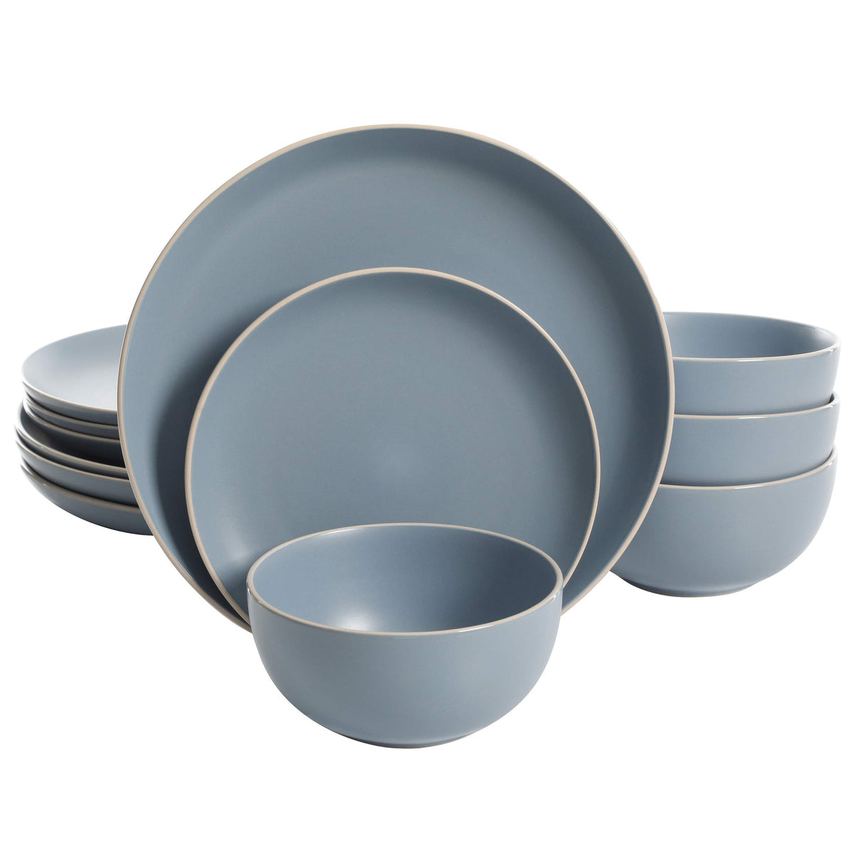 Gibson Home 12-Piece Plates & Bowls Dinnerware Set for 4