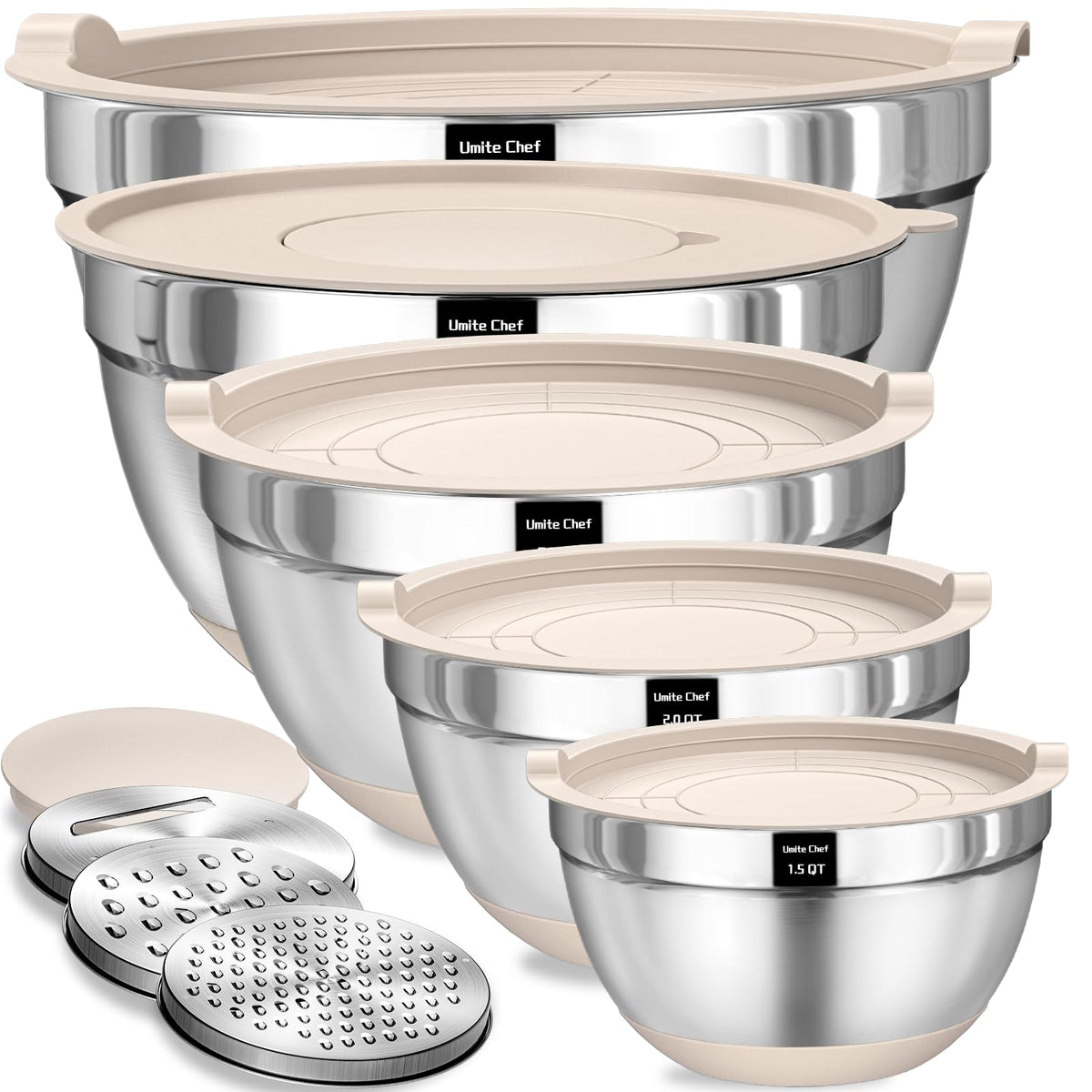 Umite Chef Mixing Bowls with Airtight Lids Set