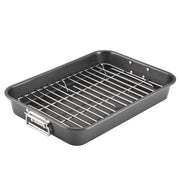 Farberware Nonstick Roasting Pan with Flat Rack, 11 x 15-Inch