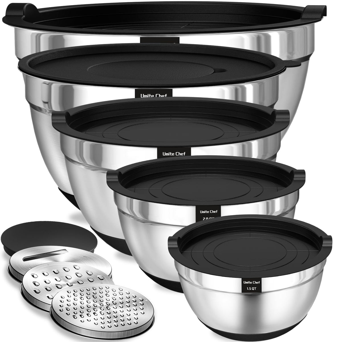 Umite Chef Mixing Bowls with Airtight Lids Set