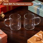 ZMZKKLL Clear Glass Coffee Mugs for Hot & Cold Drinks