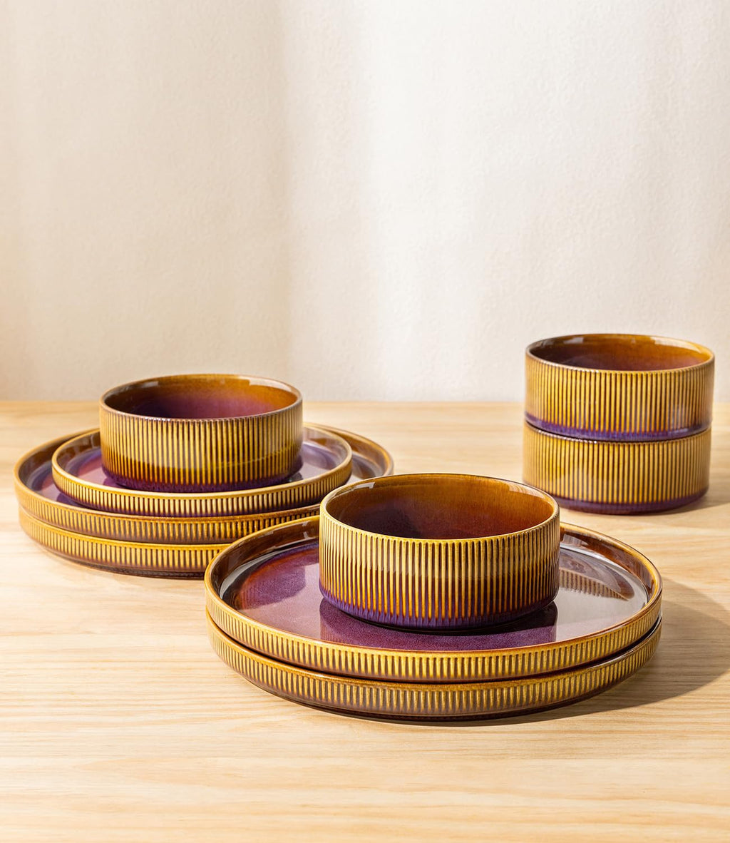 TheTerra Ceramic Dinnerware Plates & Bowls Set