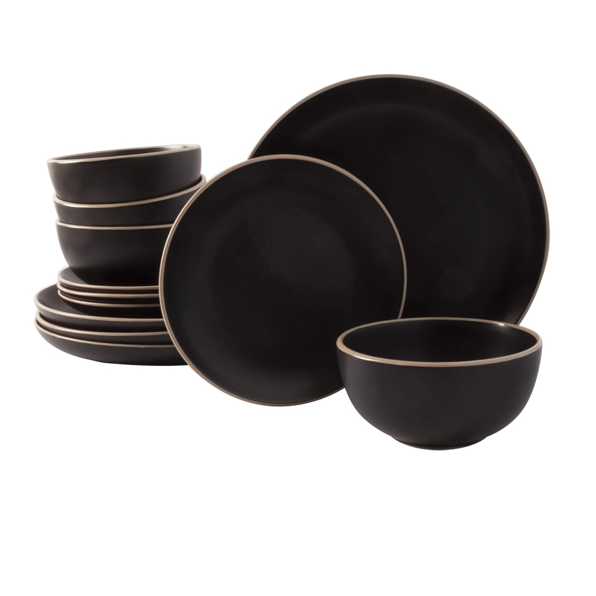 Gibson Home 12-Piece Plates & Bowls Dinnerware Set for 4