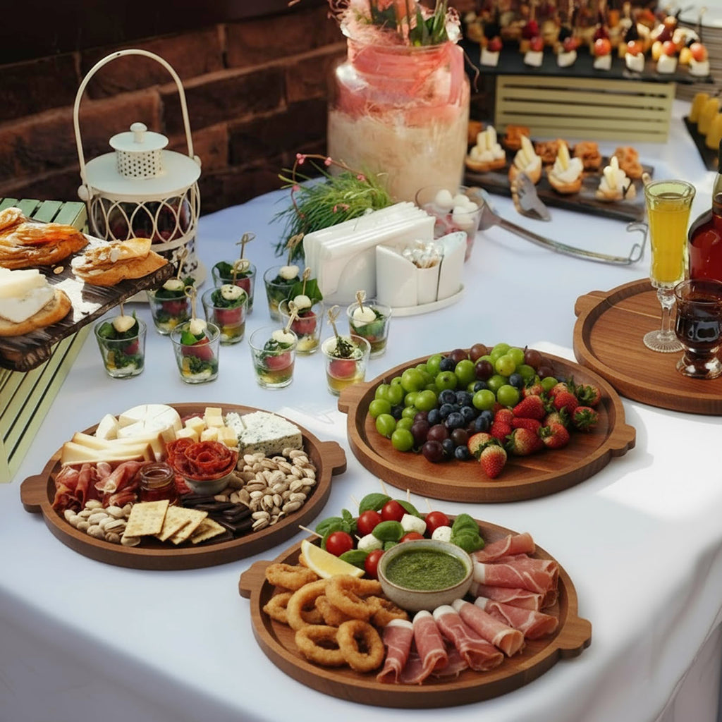 13-Inch Round Wood Charcuterie Board & Serving Tray