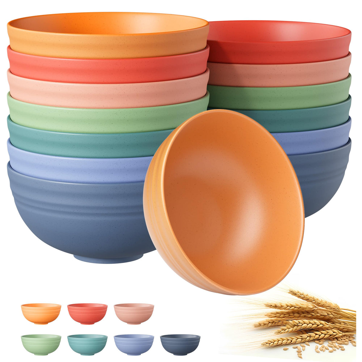 Quatish Unbreakable Wheat Straw Cereal Bowls Set