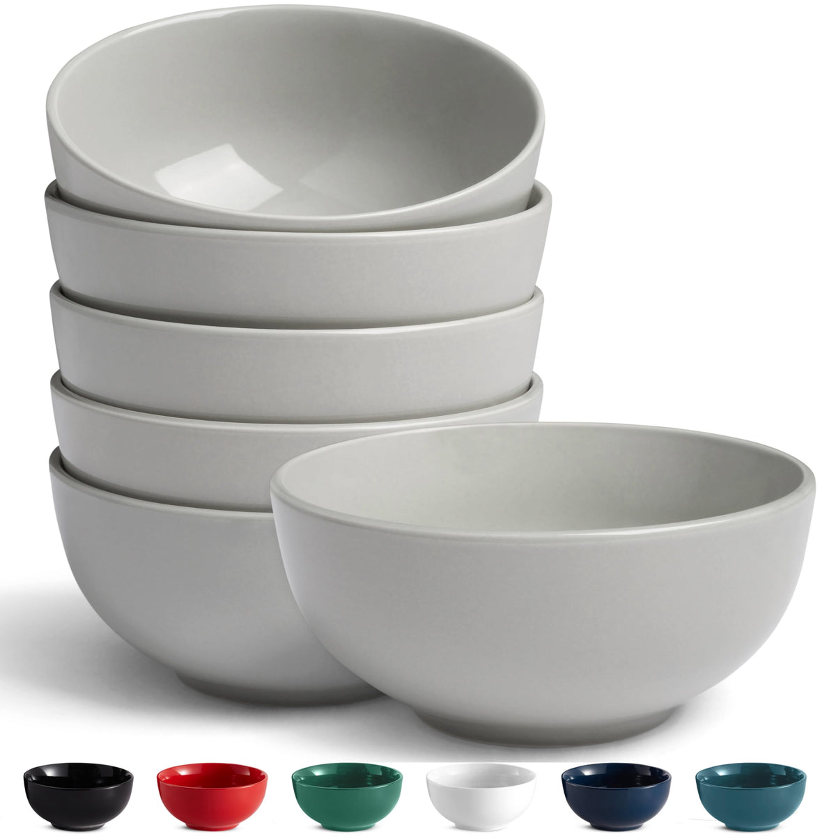 KooK Deep Porcelain Soup & Cereal Bowls for Everyday Dining