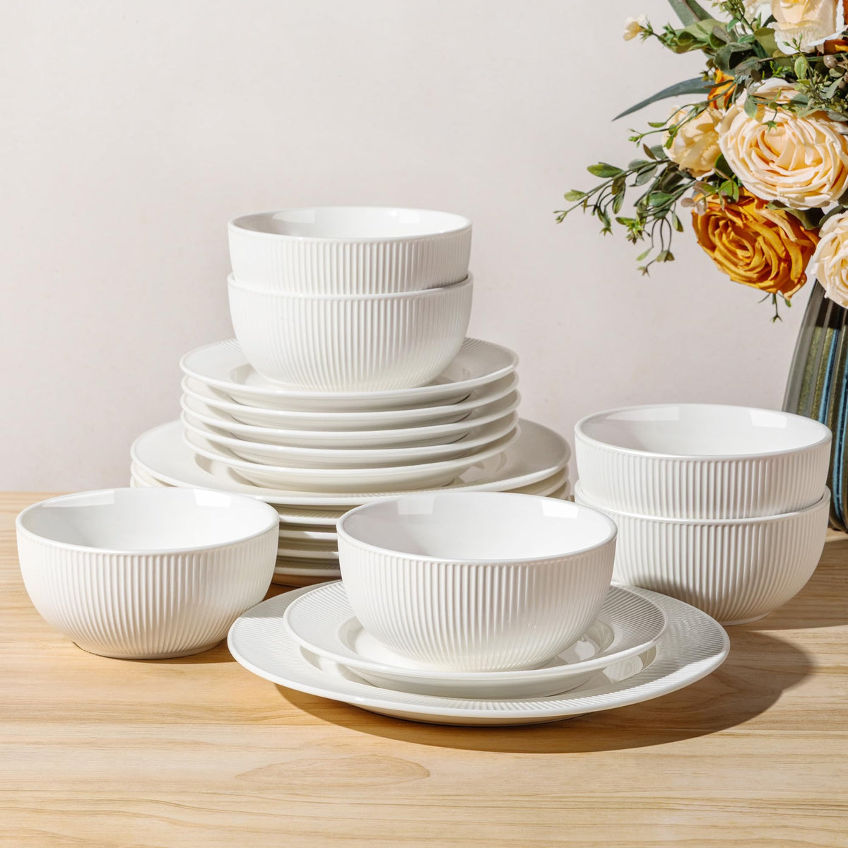 TheTerra Ceramic Dinnerware Plates & Bowls Set