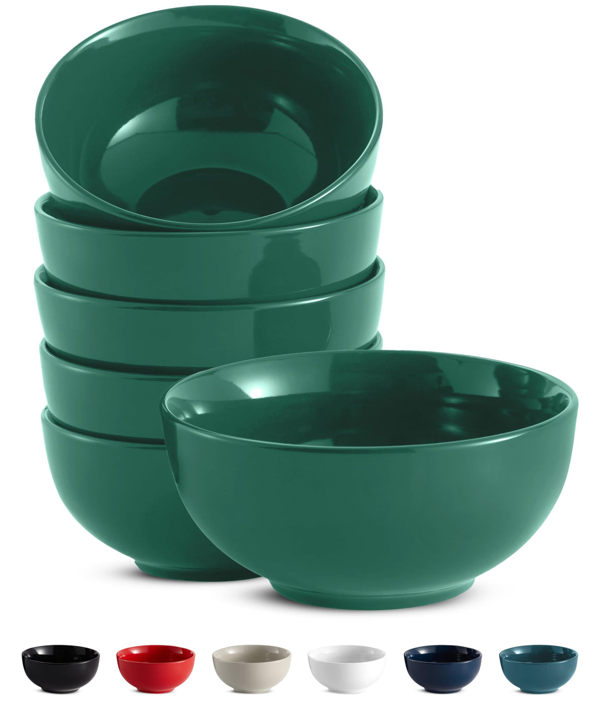 KooK Deep Porcelain Soup & Cereal Bowls for Everyday Dining