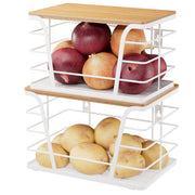 TIDIIABODE Stackable Pantry Storage Bins, 2-Pack