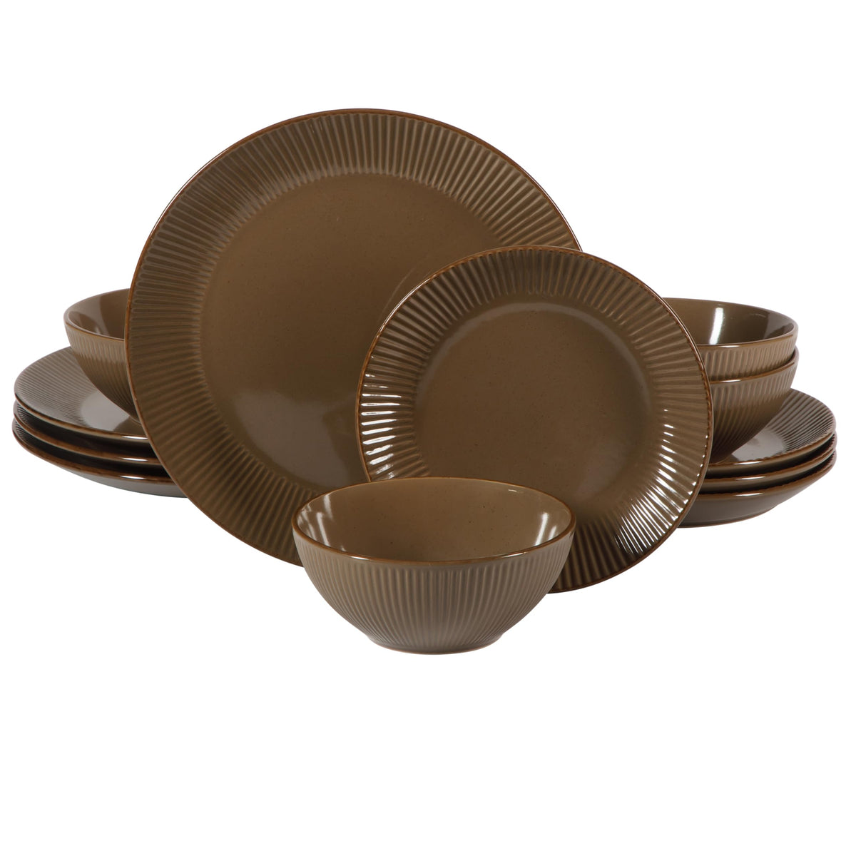 Gibson Home 12-Piece Plates & Bowls Dinnerware Set for 4