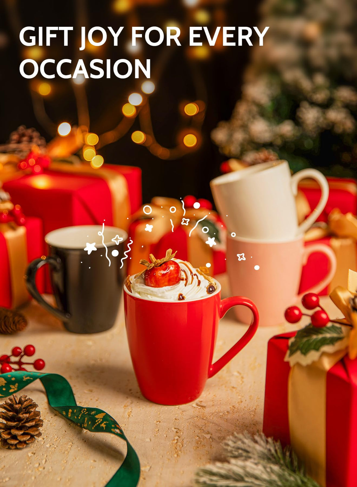 Sweese 16 oz Porcelain Coffee Mugs for Latte & Tea