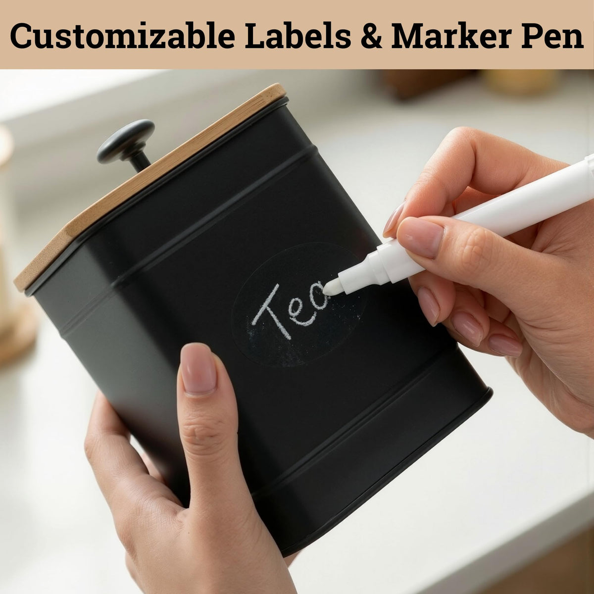 Big Iron Airtight Kitchen Canister Set with Chalkboard Labels
