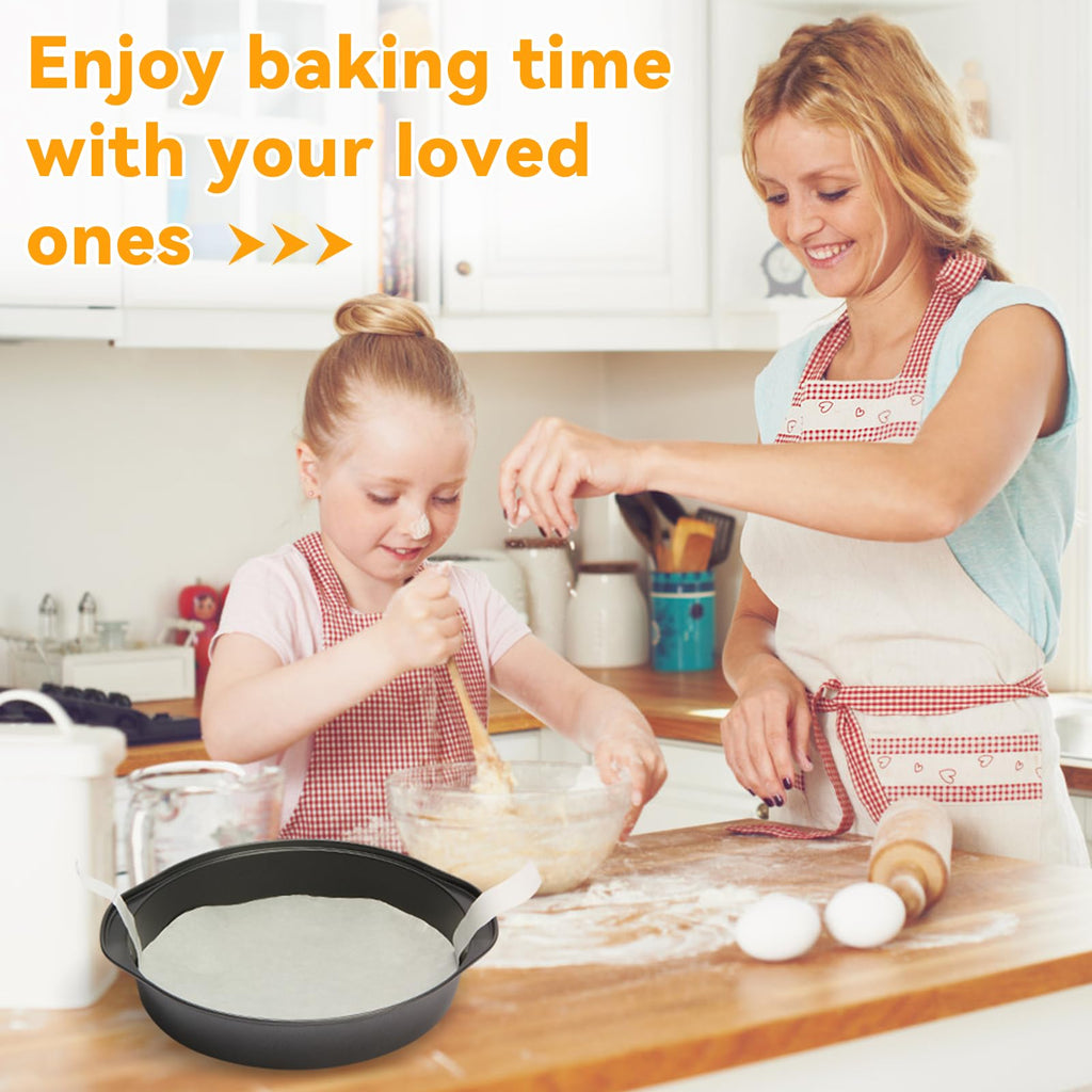 tutikuki Nonstick Round Cake Pan with 100 Parchment Liners