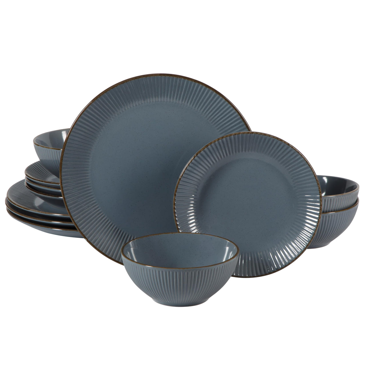 Gibson Home 12-Piece Plates & Bowls Dinnerware Set for 4