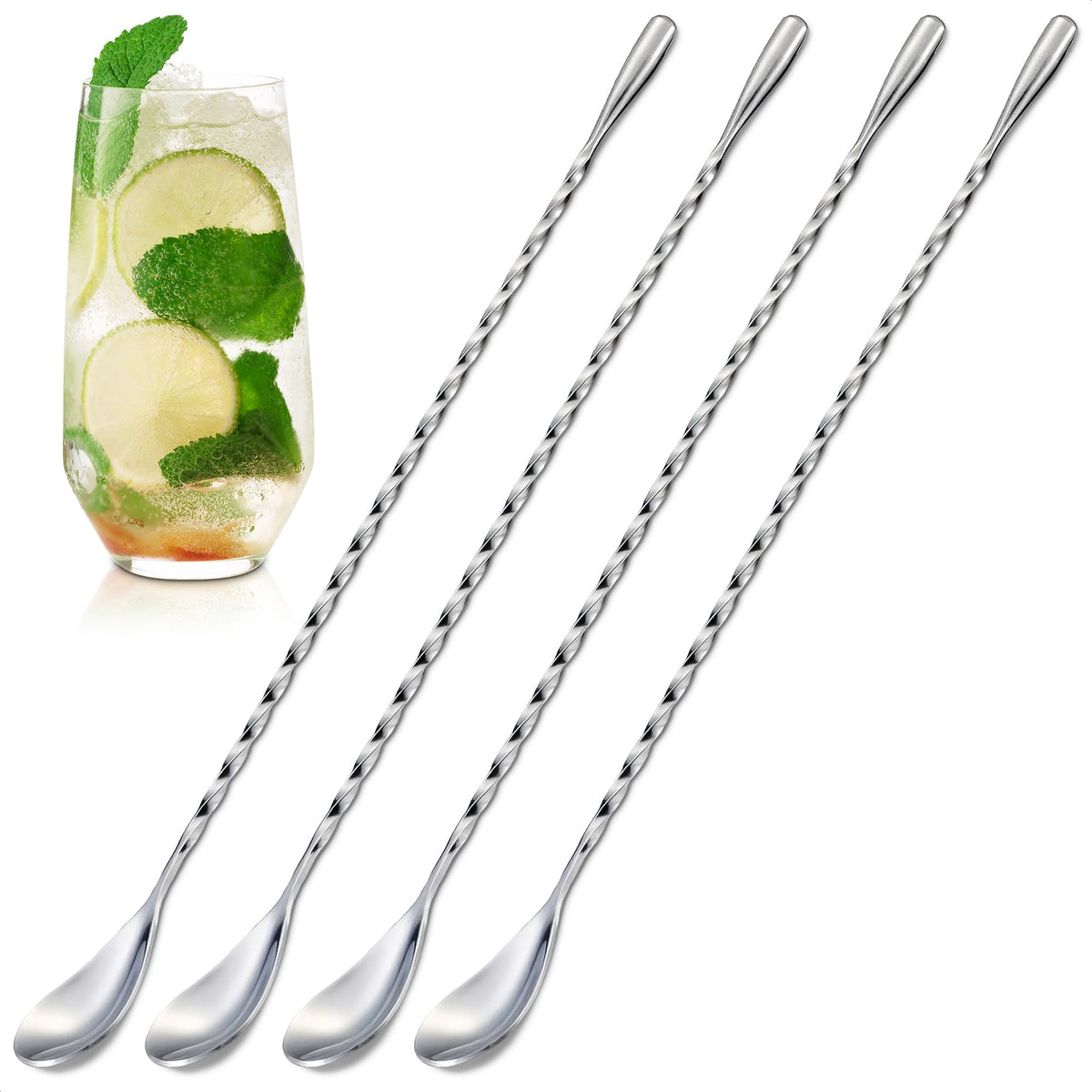 Stainless Steel Cocktail Bar Spoons for Mixing Drinks