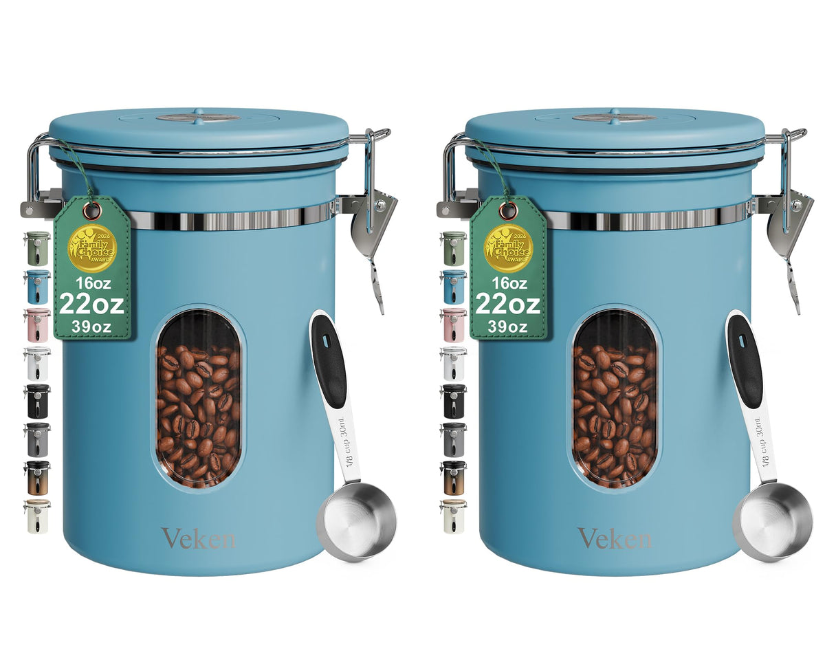 Veken Airtight Stainless Steel Coffee Canister with Scoop