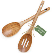 Acacia Wood Pasta Serving Spoon & Spaghetti Fork
