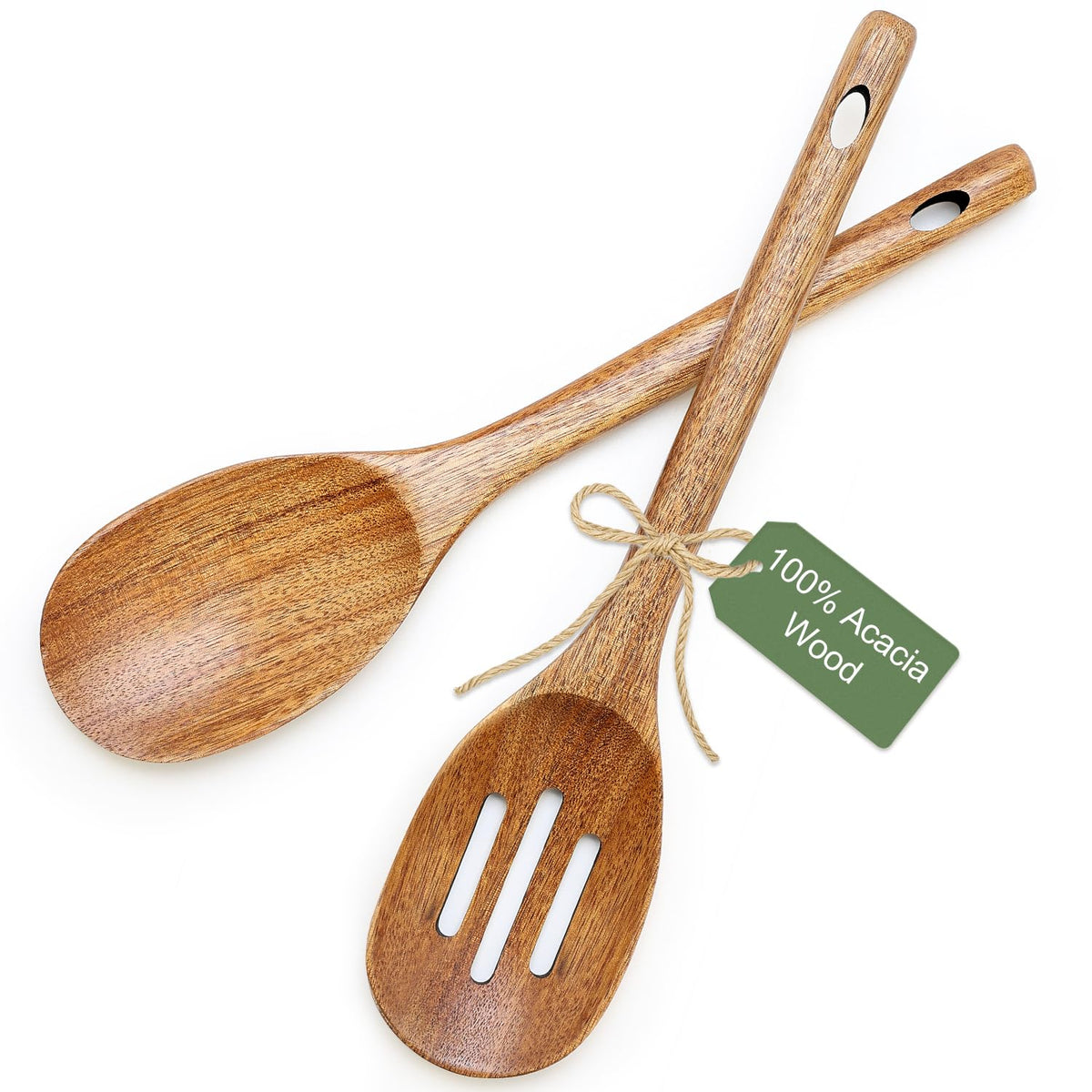 Acacia Wood Pasta Serving Spoon & Spaghetti Fork