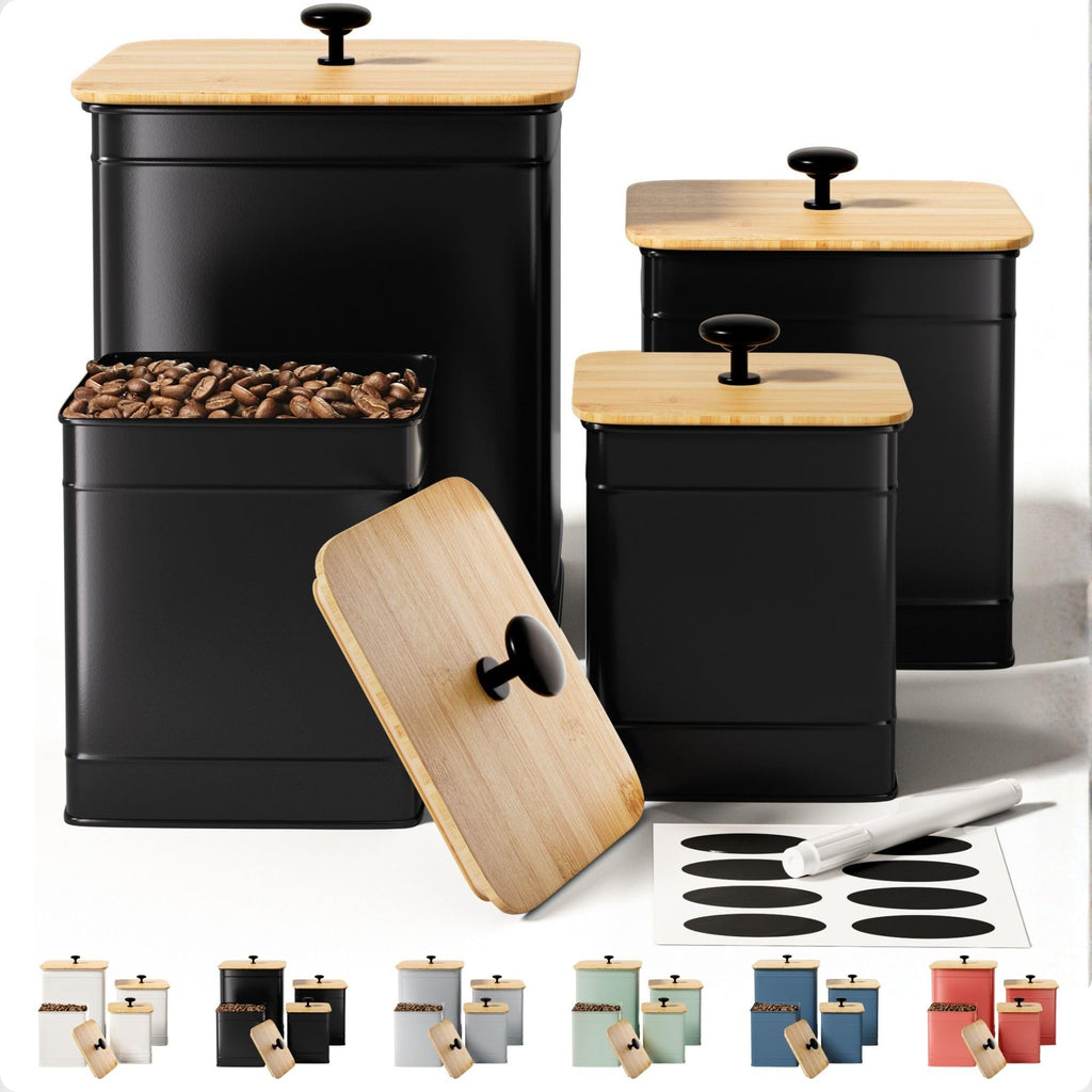 Big Iron Airtight Kitchen Canister Set with Chalkboard Labels