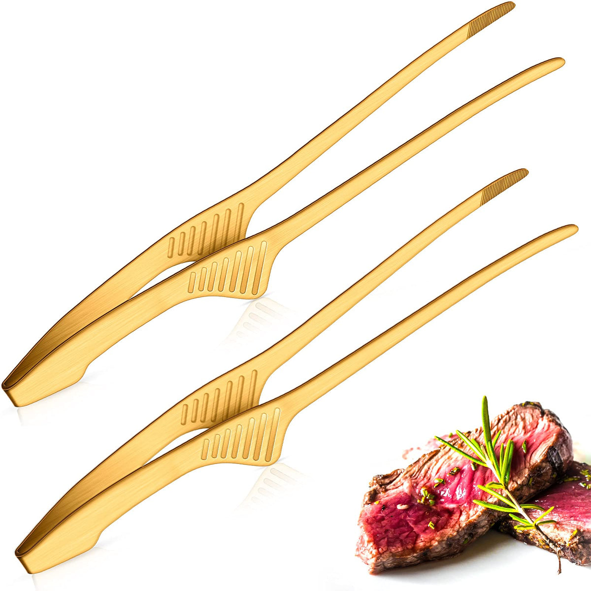 Patelai Stainless Steel Korean BBQ Tongs with Stand