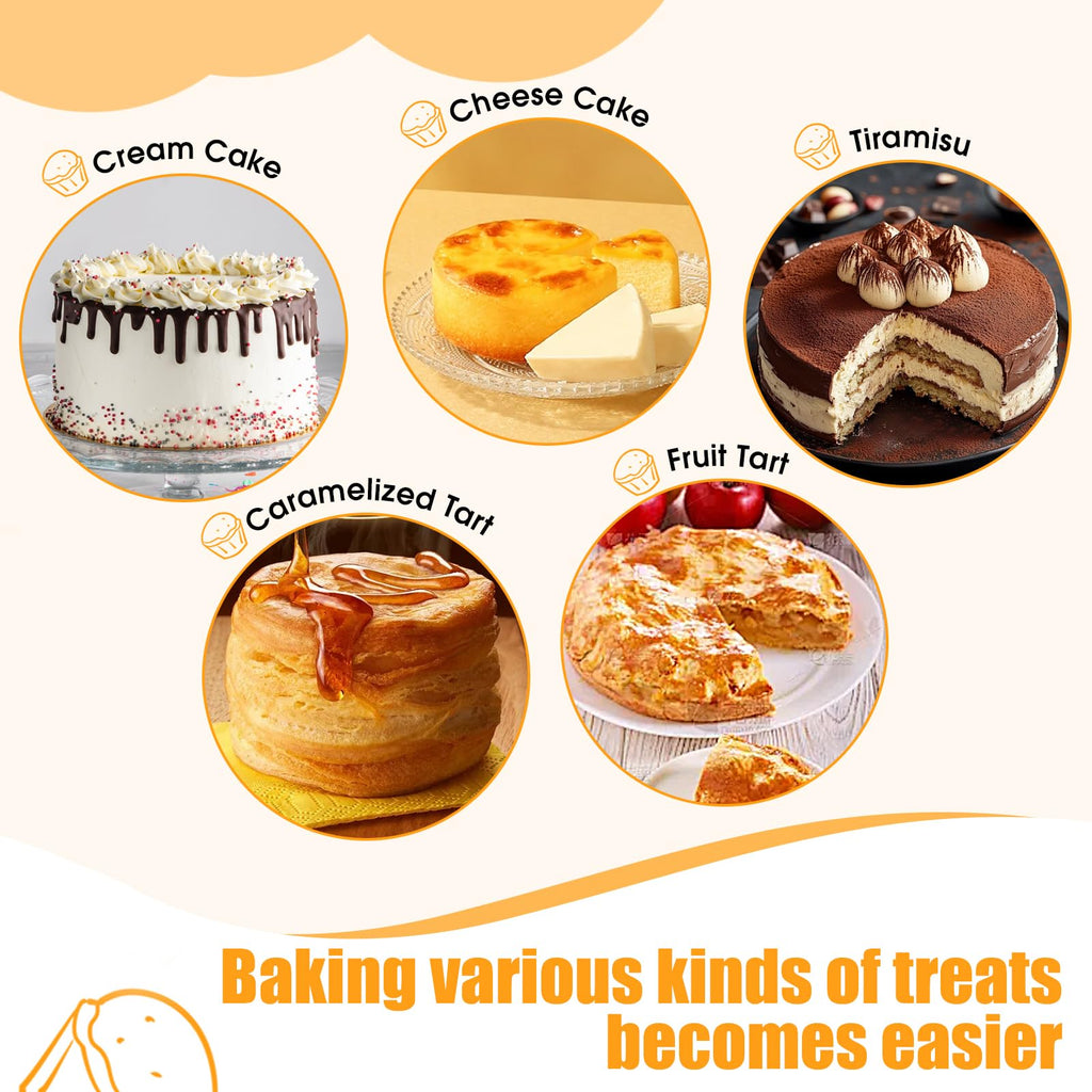 tutikuki Nonstick Round Cake Pan with 100 Parchment Liners