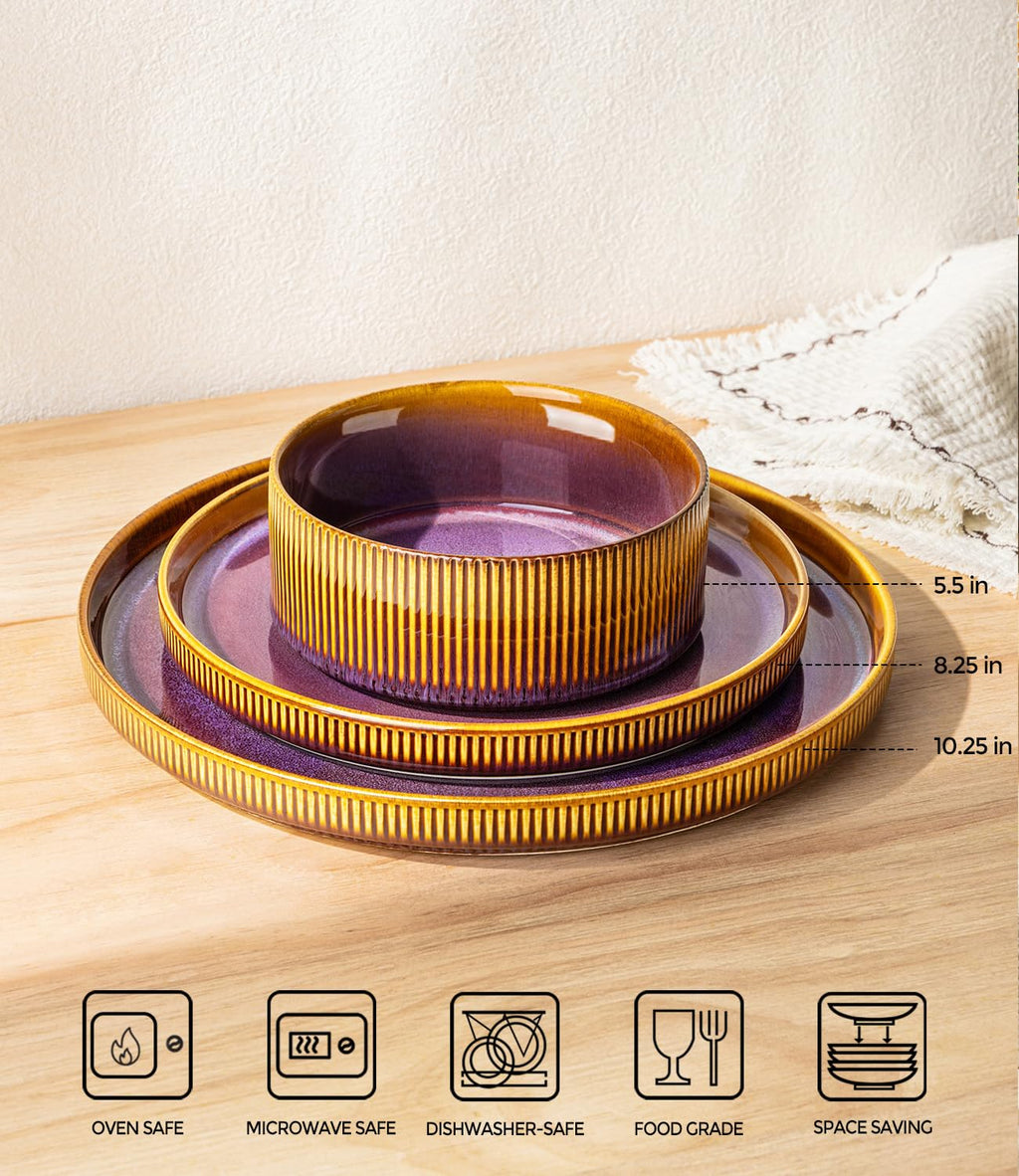TheTerra Ceramic Dinnerware Plates & Bowls Set