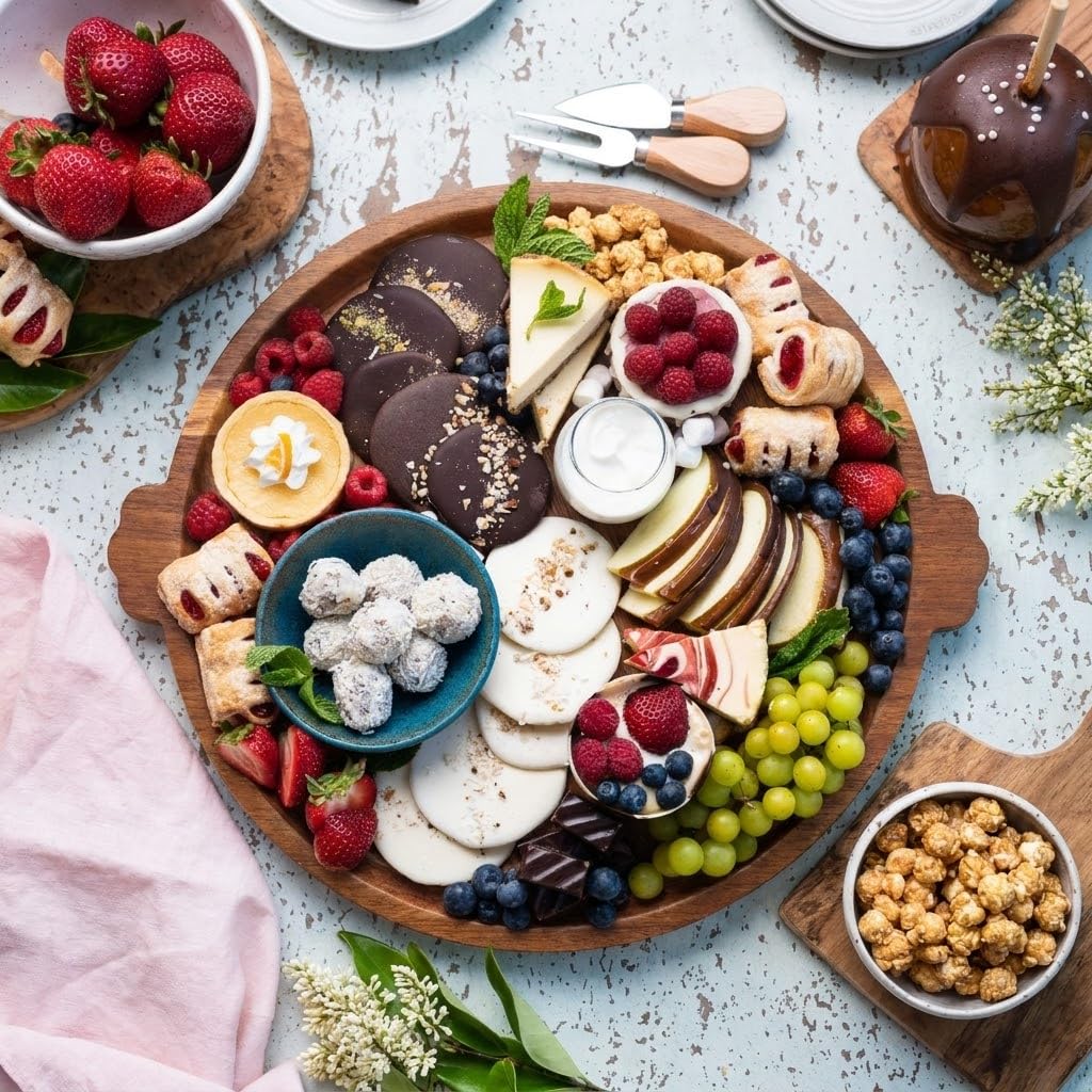 13-Inch Round Wood Charcuterie Board & Serving Tray