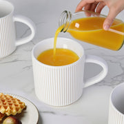 DeeCoo 12 oz Matte White Stoneware Coffee Mugs, Set of 4
