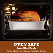 P&P CHEF Stainless Steel Roasting Pan with Racks for Turkey