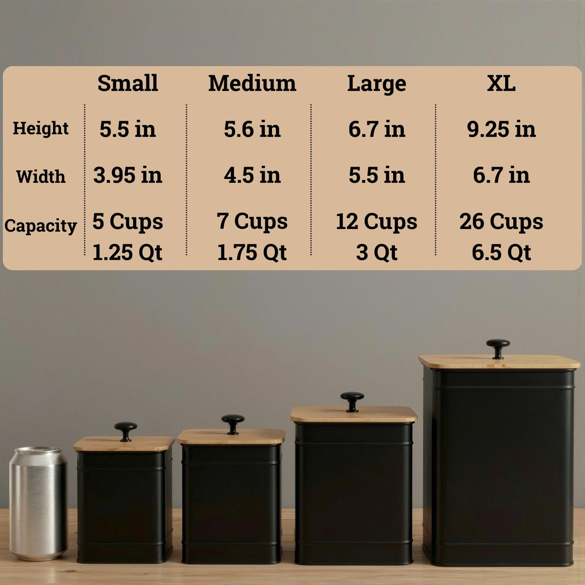 Big Iron Airtight Kitchen Canister Set with Chalkboard Labels