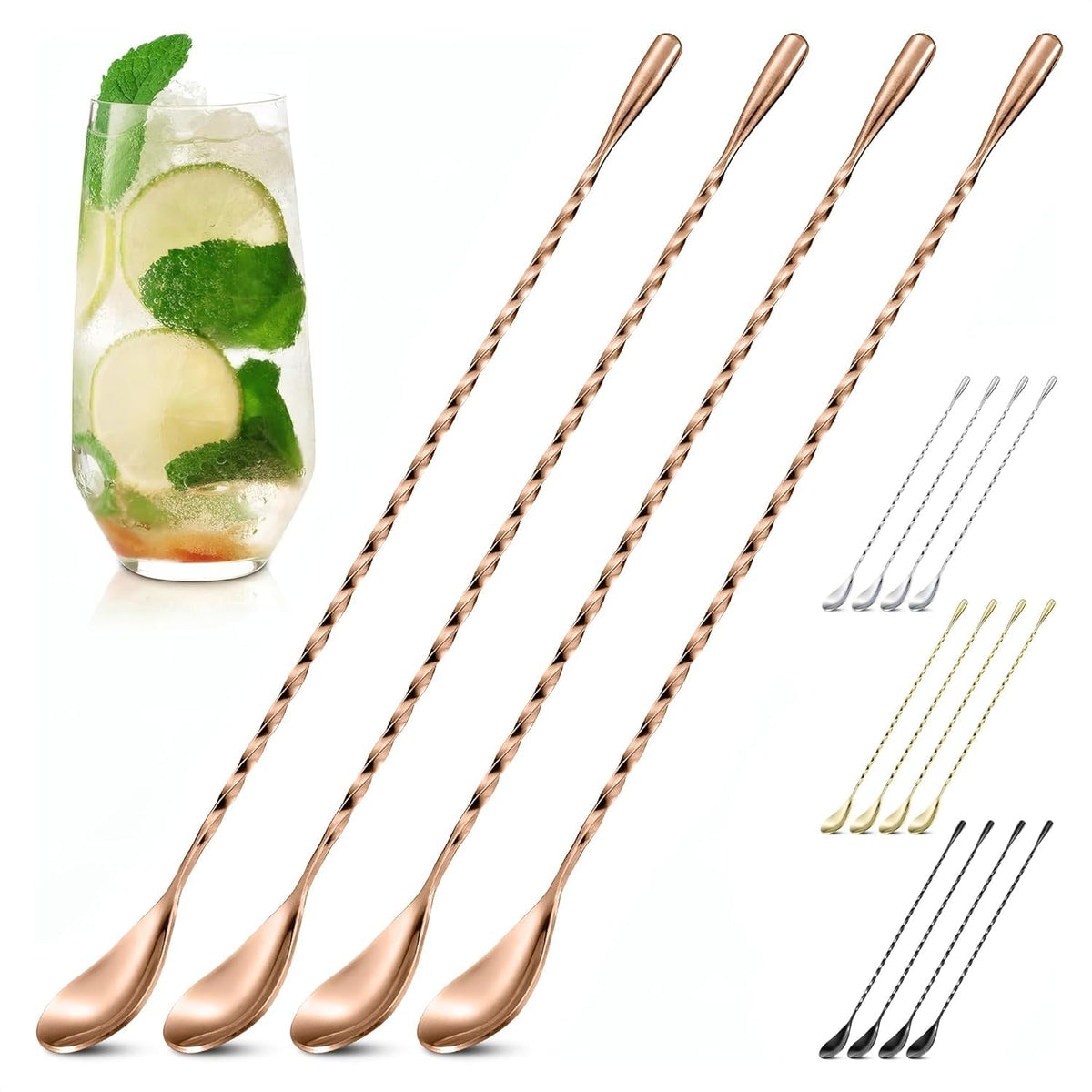 Stainless Steel Cocktail Bar Spoons for Mixing Drinks