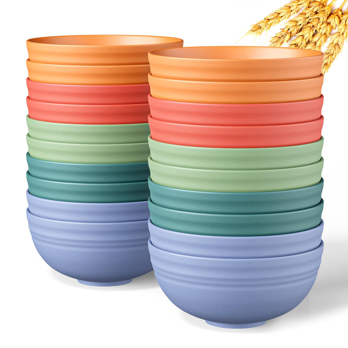 Quatish Unbreakable Wheat Straw Cereal Bowls Set