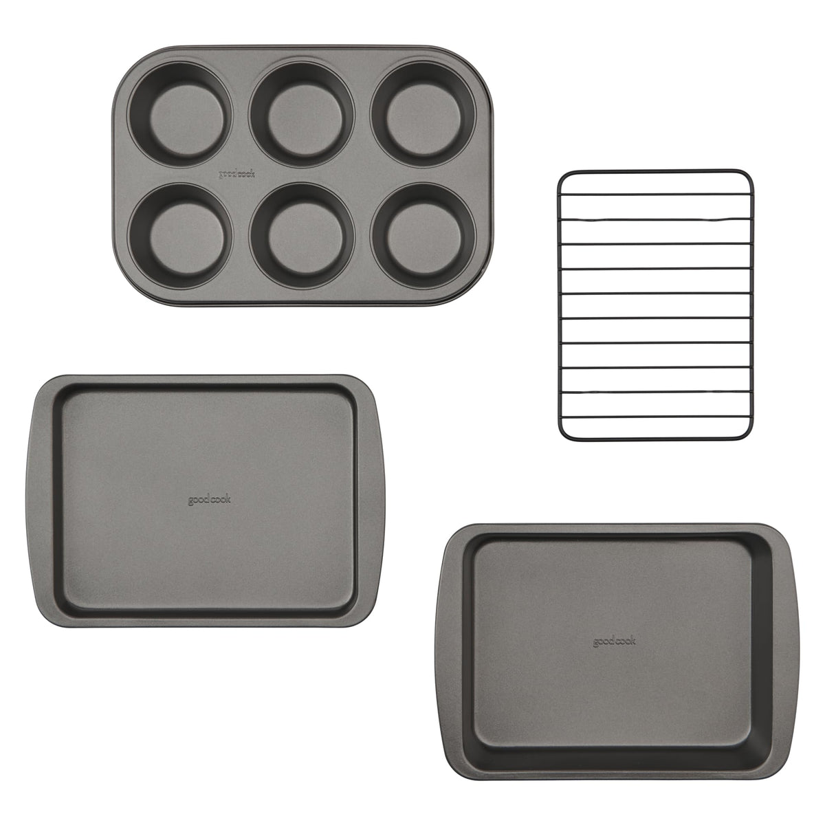GoodCook 4-Piece Nonstick Steel Toaster Oven Bakeware Set
