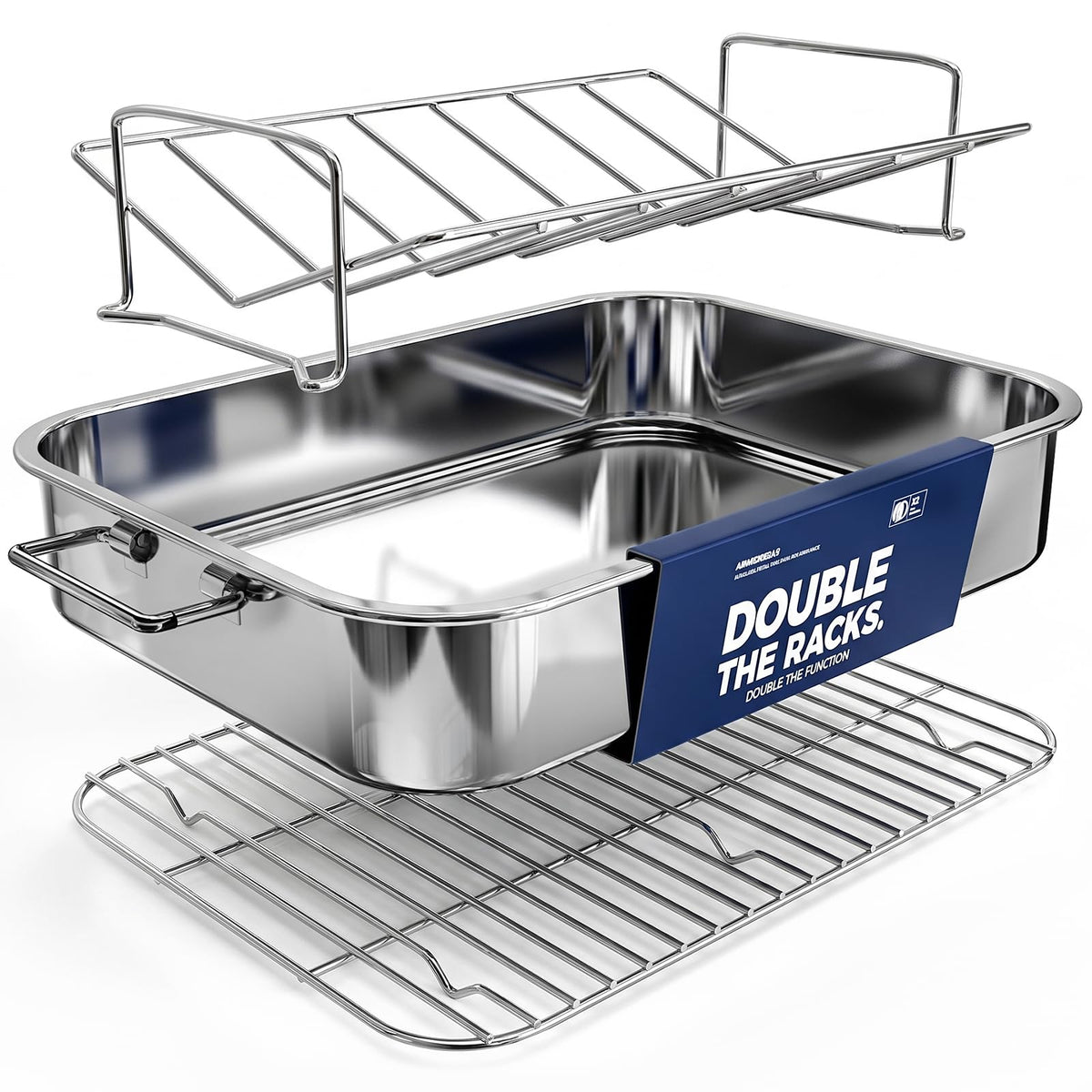 Armorbear Turkey Roasting Pan with Rack for Oven Cooking