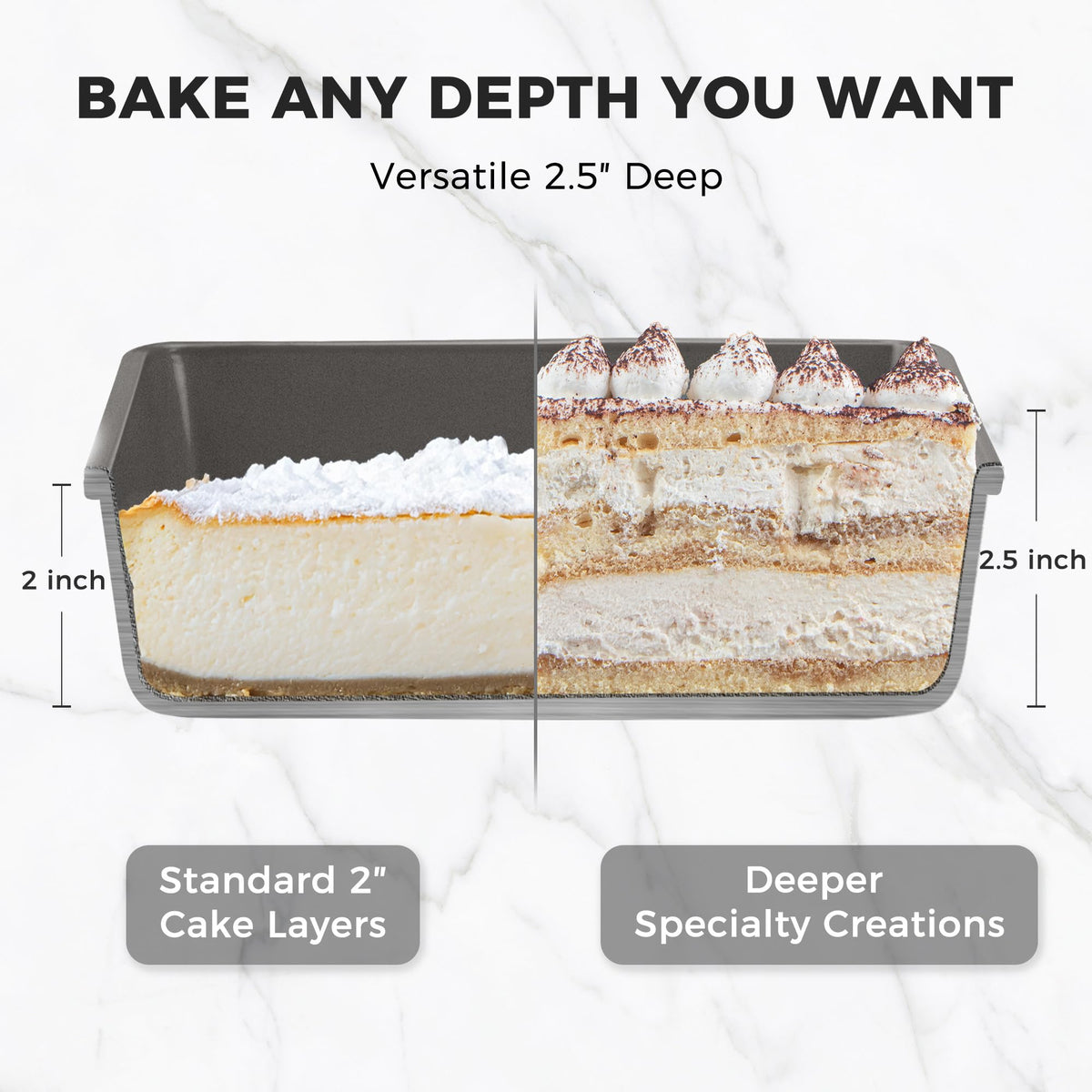 HONGBAKE Deep Nonstick Baking Pan Set for Oven Cooking