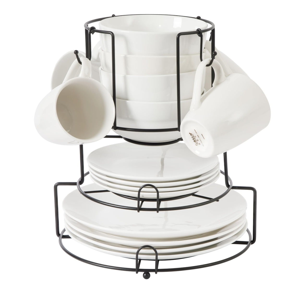 Gibson Home 16-Piece Stackable Dinnerware Set for 4