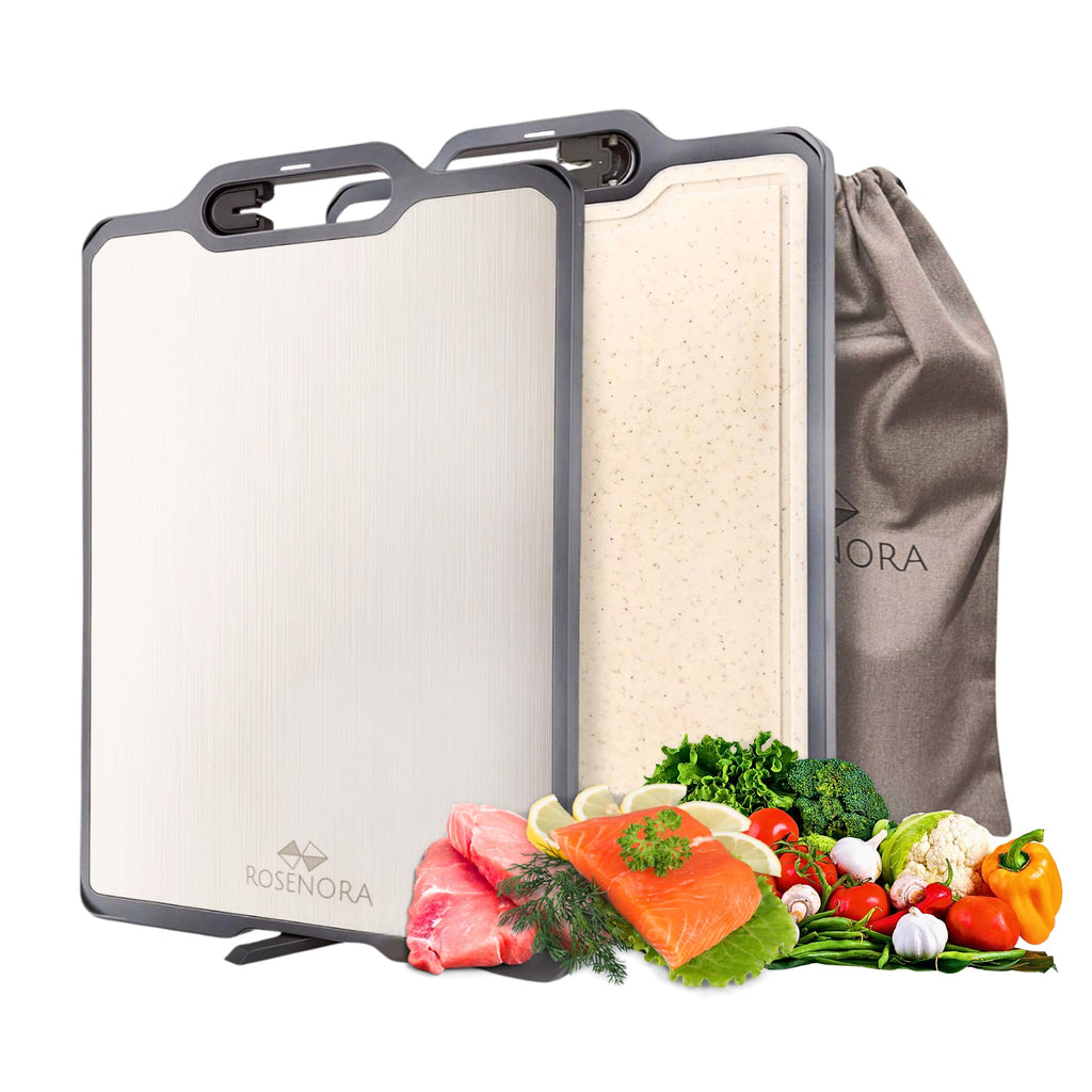 Titanium & Wheat Straw Cutting Board with Sharpener & Stand