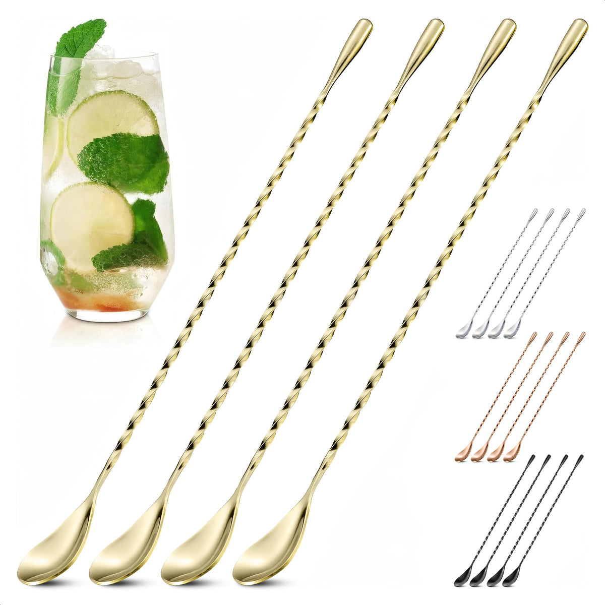 Stainless Steel Cocktail Bar Spoons for Mixing Drinks