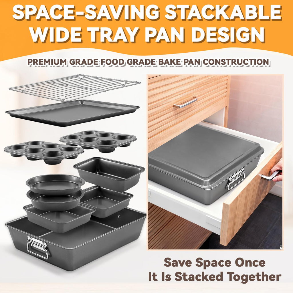 Gymdin 12-Piece Nonstick Carbon Steel Bakeware Set