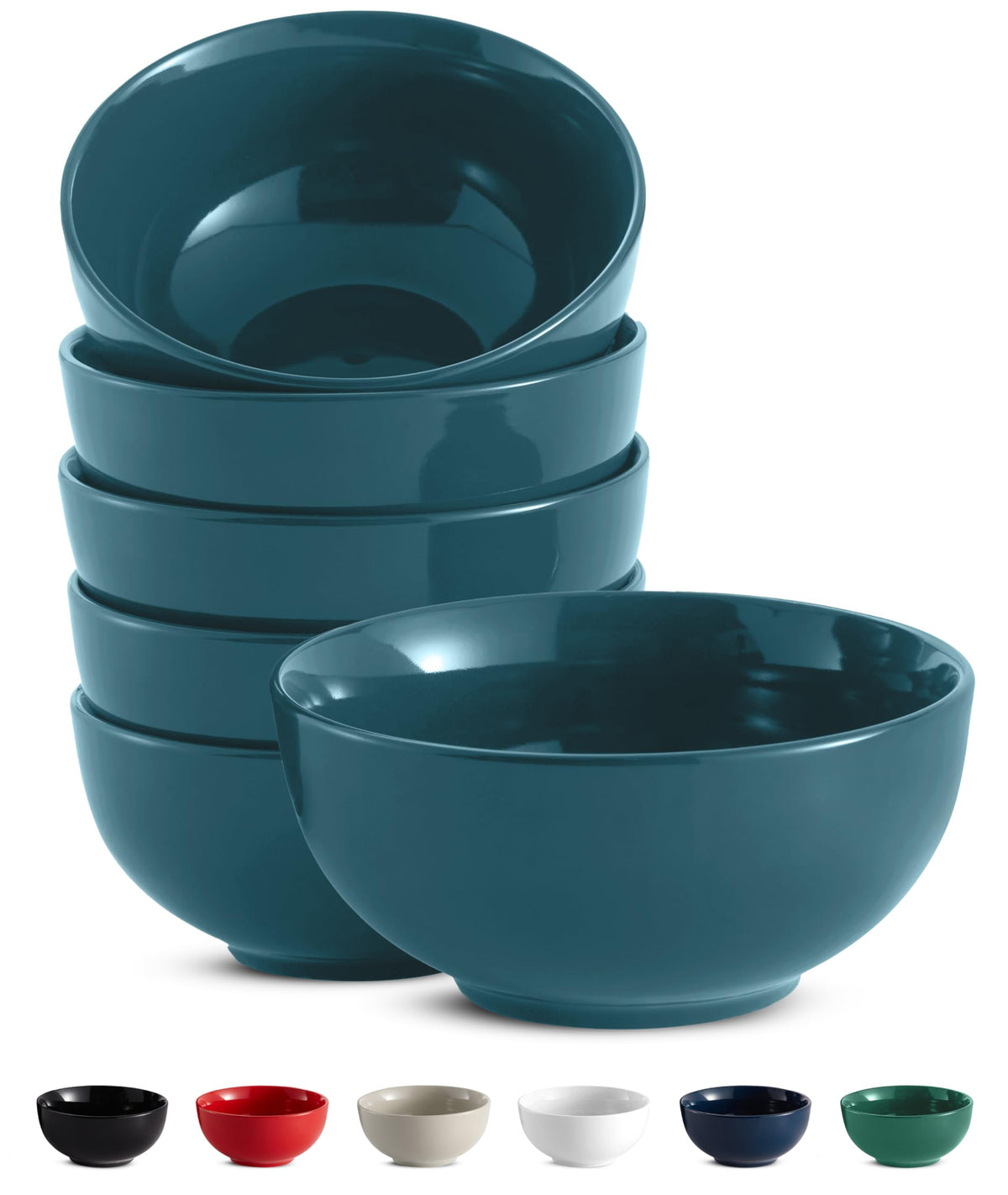 KooK Deep Porcelain Soup & Cereal Bowls for Everyday Dining