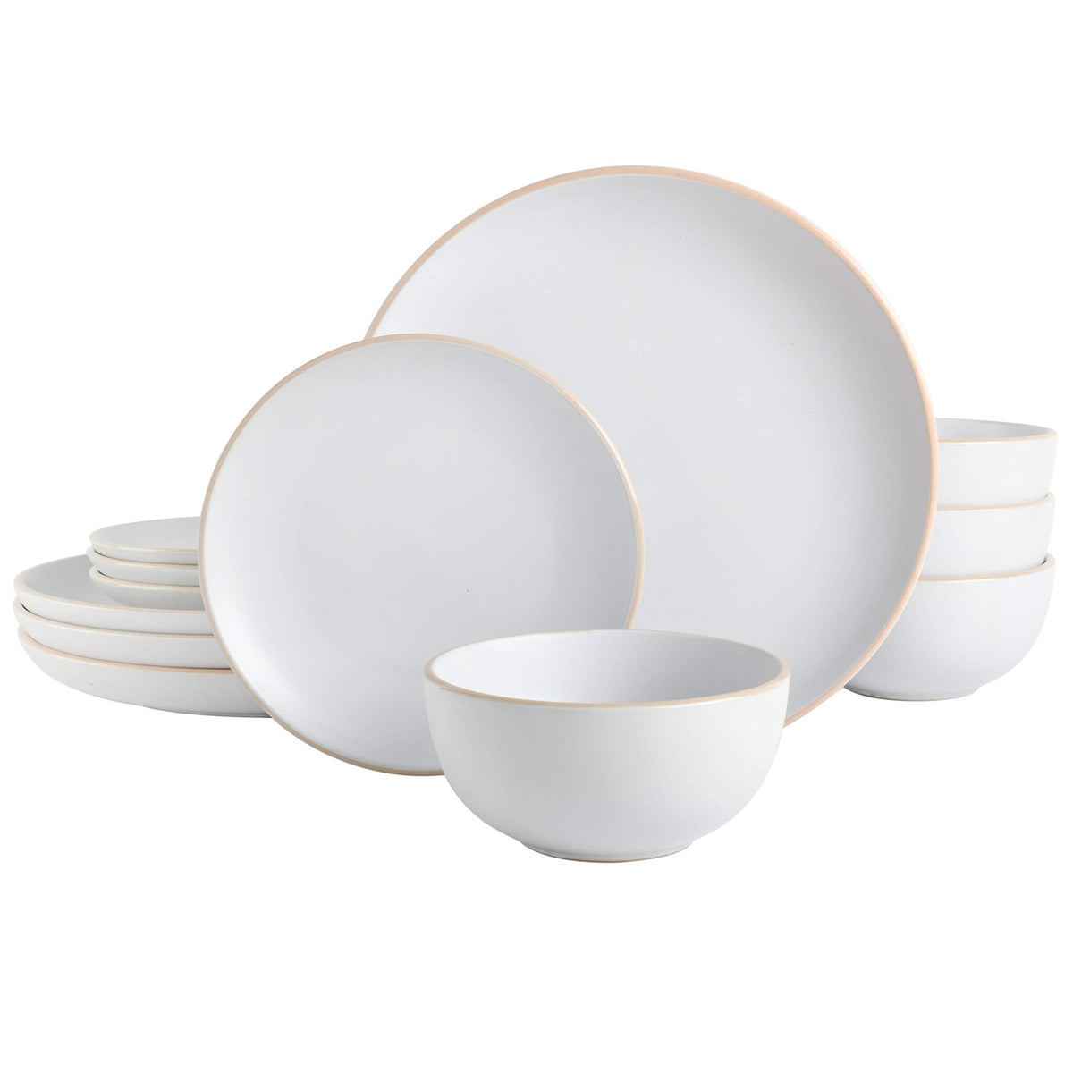 Gibson Home 12-Piece Plates & Bowls Dinnerware Set for 4