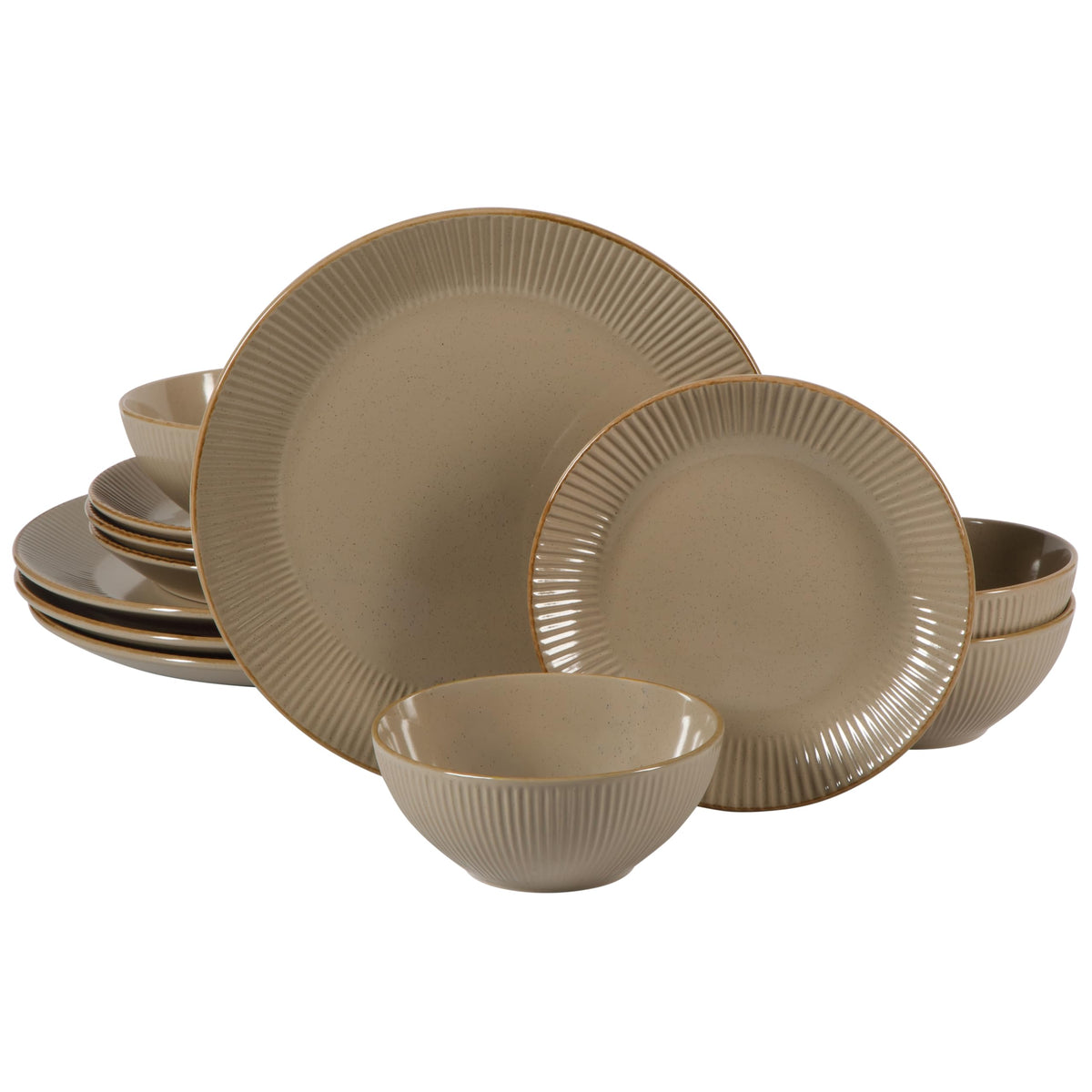 Gibson Home 12-Piece Plates & Bowls Dinnerware Set for 4