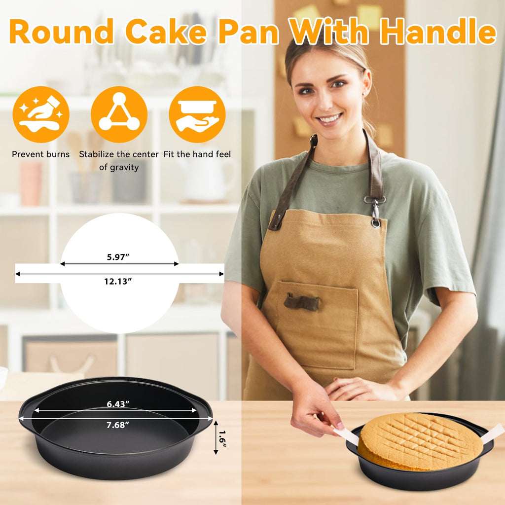 tutikuki Nonstick Round Cake Pan with 100 Parchment Liners
