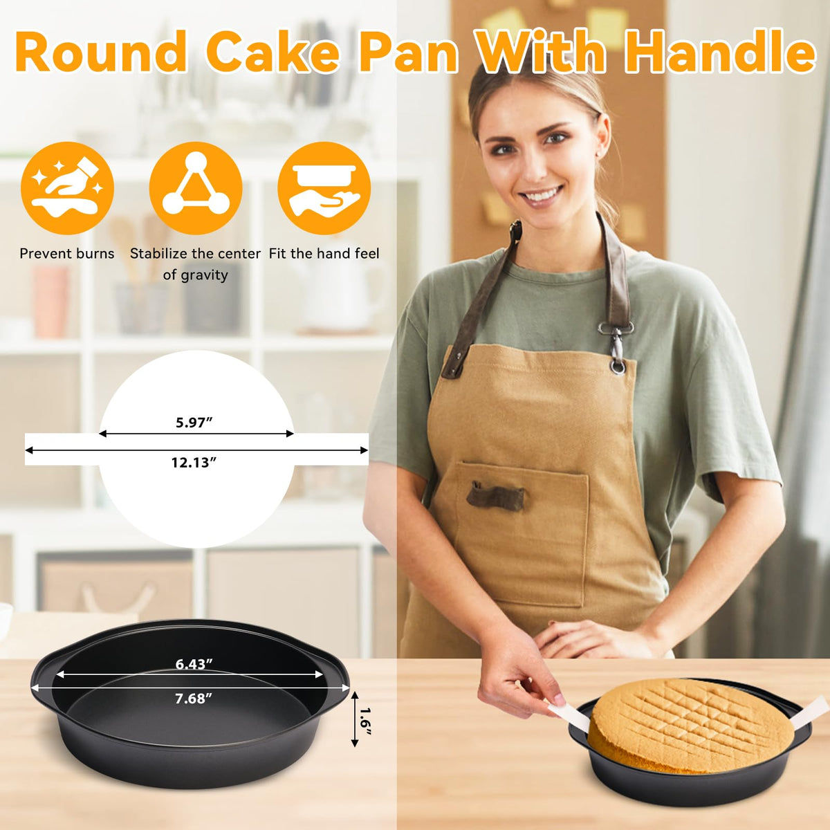 tutikuki Nonstick Round Cake Pan with 100 Parchment Liners