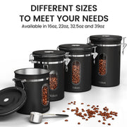 Veken Airtight Stainless Steel Coffee Canister with Scoop