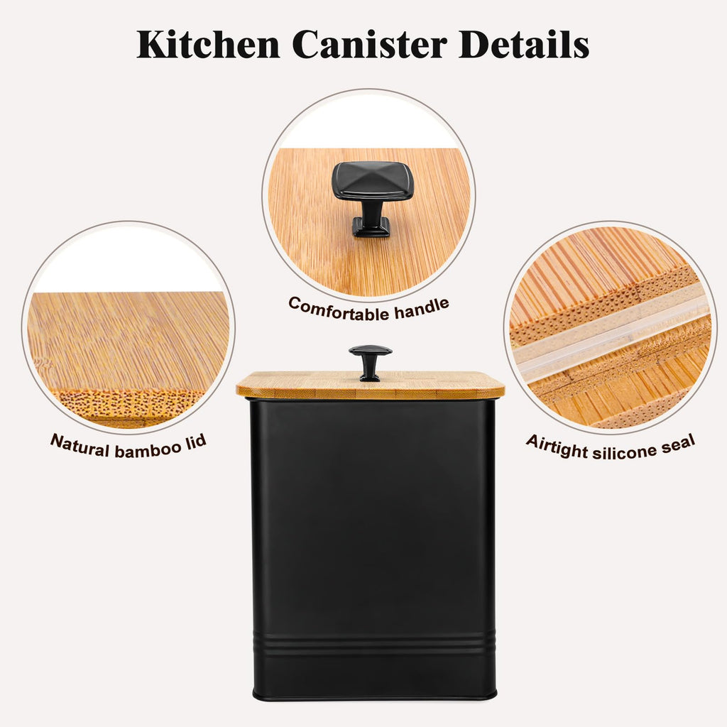 LUKMILEE Airtight Kitchen Canister Set with Chalkboard Labels