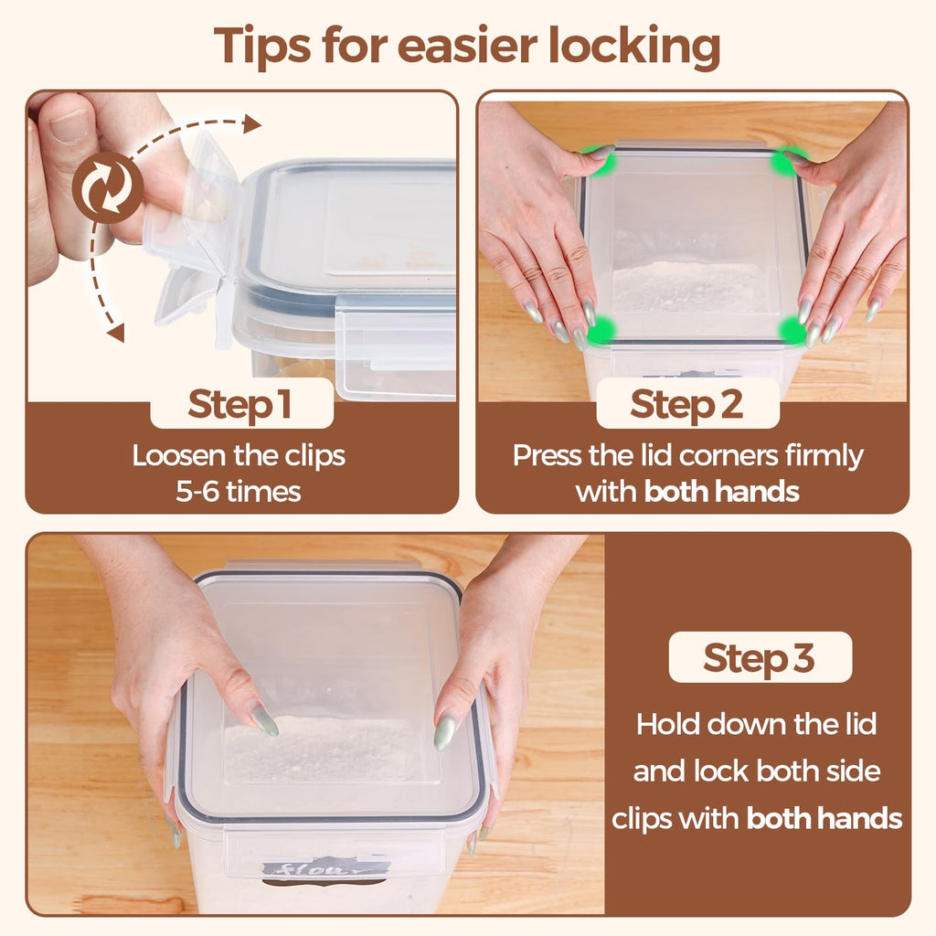 ComSaf Airtight Plastic Food Storage Container for Pantry