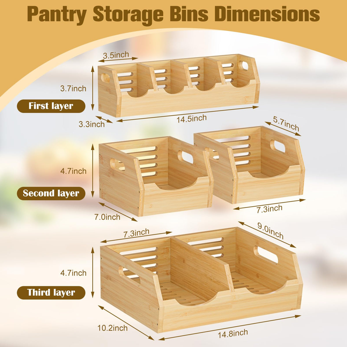 MTGSTOCL Stackable Bamboo Potato & Onion Storage Bin with Rack